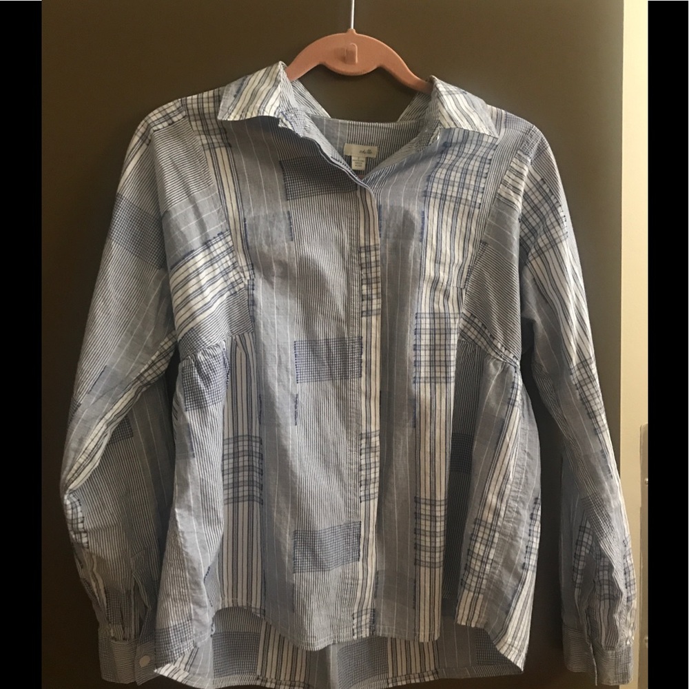 Anthropologie Patchwork Button Down Blouse. - image 1